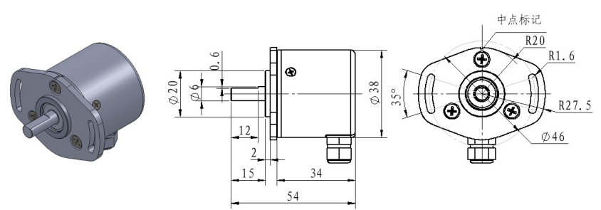 MCJS非接触式角度传感器 4-20mA高精度角位移角度传感器